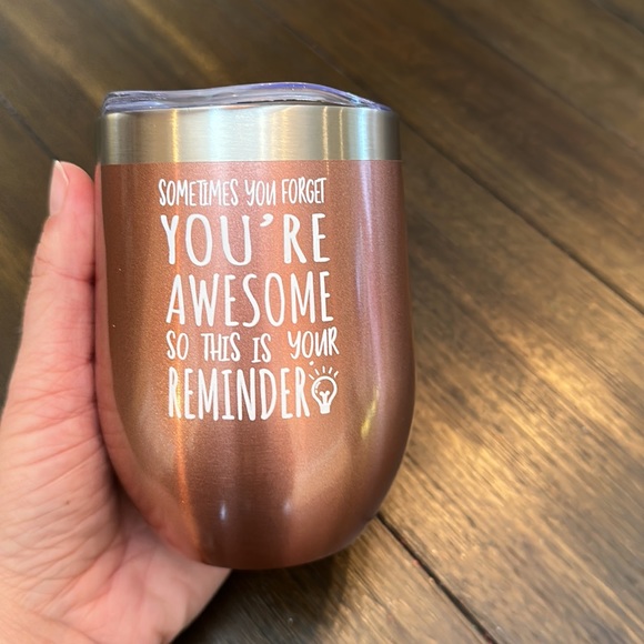 New Wine/coffee tumbler rose gold in color - Picture 2 of 6